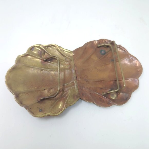 Vintage Brutalist Belt Buckle Bronze Metal - Picture 5 of 7